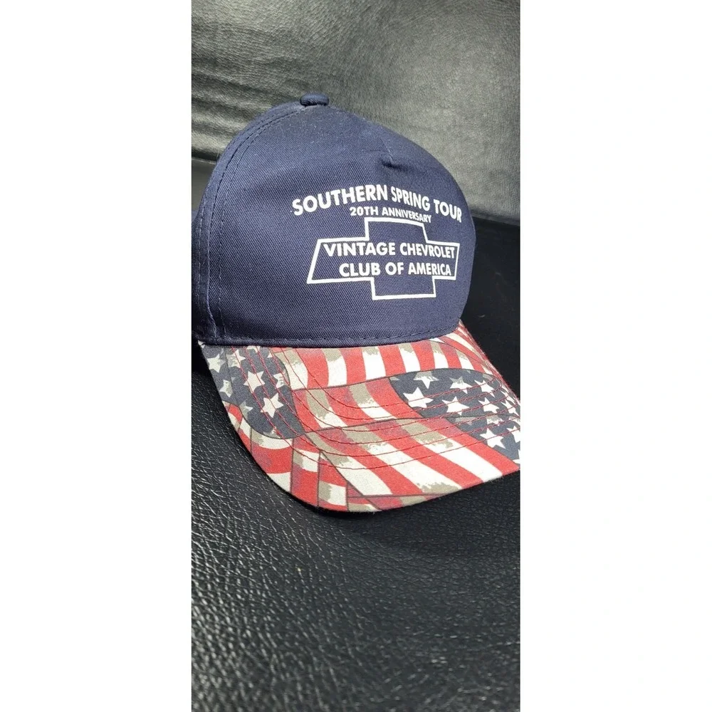 Vintage New* 90s Chevy Hat Cap Snapback Vintage CHEVROLET Club AMERICAN FLAG BIL